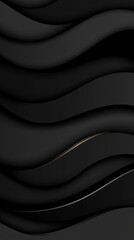 Obraz premium Abstract black waves with subtle highlights, creating a smooth, modern background design.