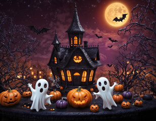 halloween night scene