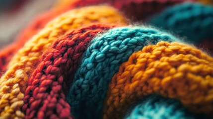 Colorful Knitted Fabric Texture