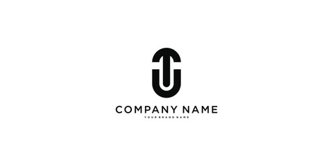 UT or TU letter logo design. Creative U T letter icon. Premium Vector