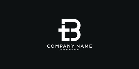 BT or TB letter logo design. Creative T B letter icon. Premium Vector