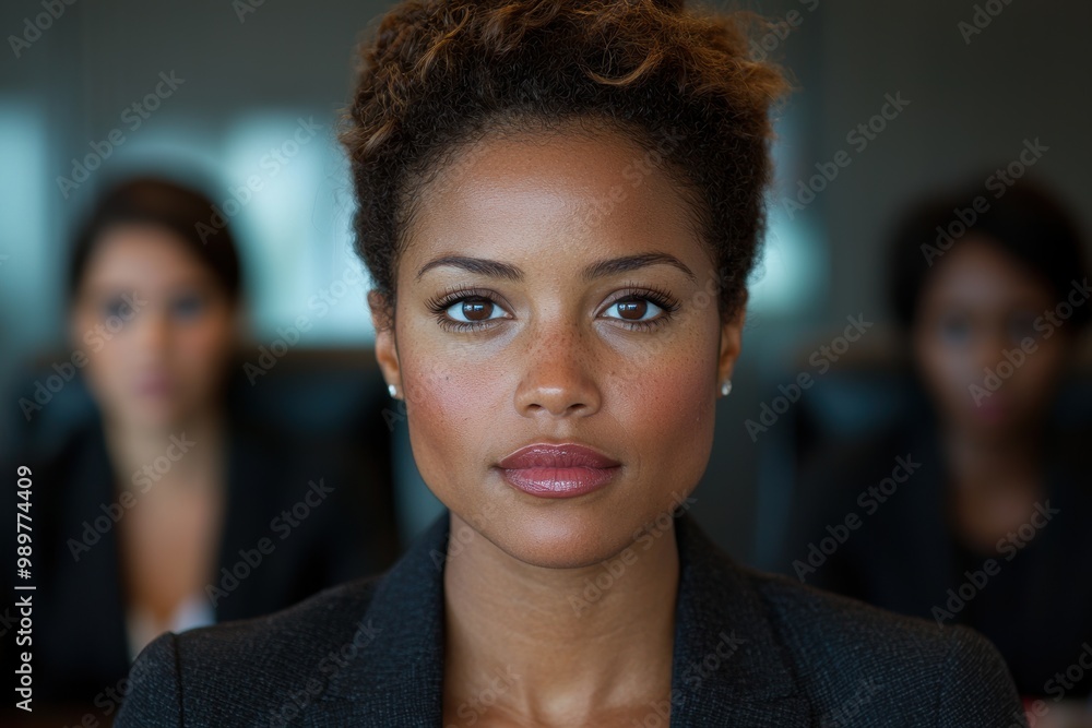 Wall mural confident businesswoman with serious expression