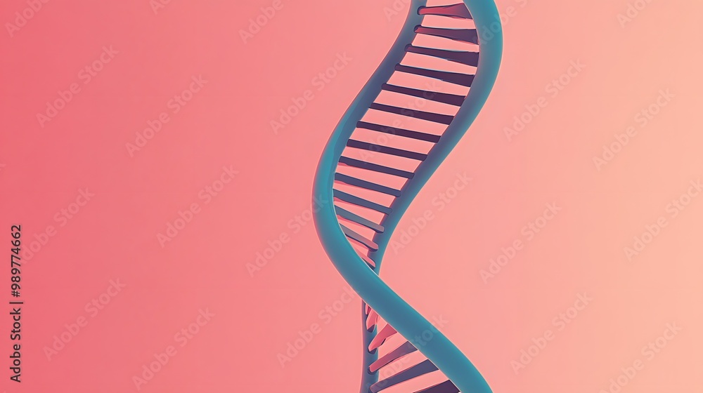 Poster a close-up of a 3d rendered double helix structure