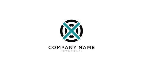 OX or XO letter logo design. Creative O X letter icon. Premium Vector