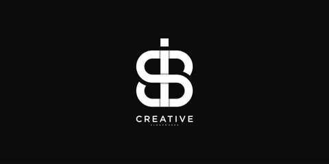 SI or IS letter logo design. Creative S I letter icon. Premium Vector