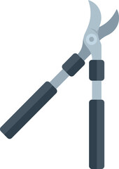 Sharp metal garden secateurs with black handles for cutting branches, gardening tool for trimming trees and bushes