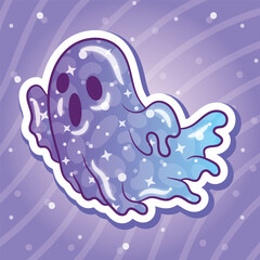Halloween ghost sticker drawing
