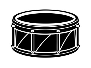 A snare drum silhouette vector,white background