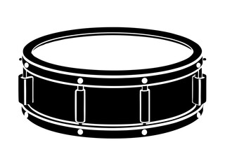 A snare drum silhouette vector,white background