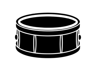 A snare drum silhouette vector,white background