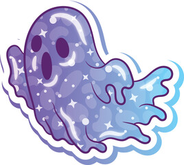 Halloween ghost sticker drawing without background
