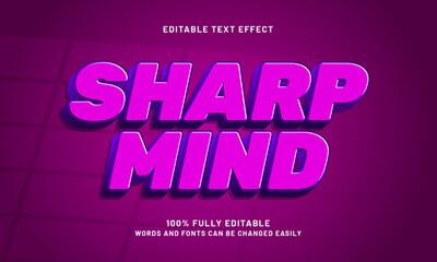sharp mind editable text effects with a smart and simple theme