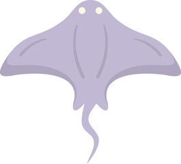 Cute stingray swimming underwater, marine animal vector illustration