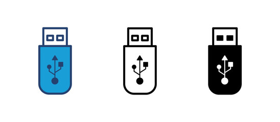 Usb icon vector. Flash disk icon vector