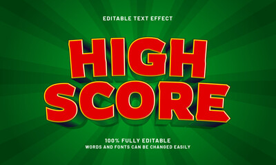 high score editable text effects with a game and happy theme