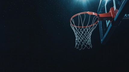 Basketball hoop with a night sky background