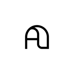 initial letter a unique rounded shape