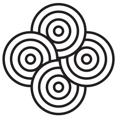 Geometric Circle Pattern Line Art Modern Chinese Style Asia Style Traditional Wave Vector Design for Stock Use