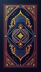 Intricate geometric design featuring ornate patterns and rich colors, perfect for modern art, digital media, and branding projects.