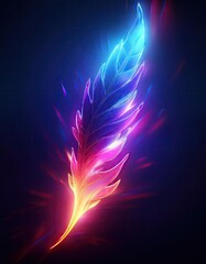 Glowing feather art