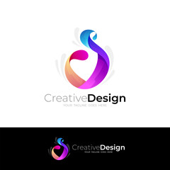 Symbol letter S logo with 3d colorful, company icons that start with the letter S