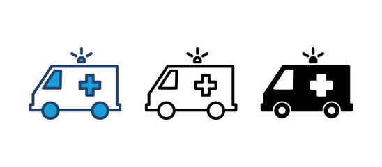 Ambulance icon vector. ambulance truck icon vector. ambulance car