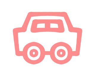 落書き風の赤い自動車のイラスト素材