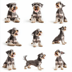 set of schanuzer in multiple poses