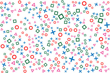 Obraz premium Simple theme game controller seamless pattern with colorful circle, cross, triangle and square.