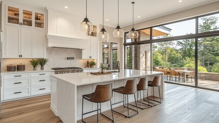 Modern Kitchen with Sliding Glass Doors