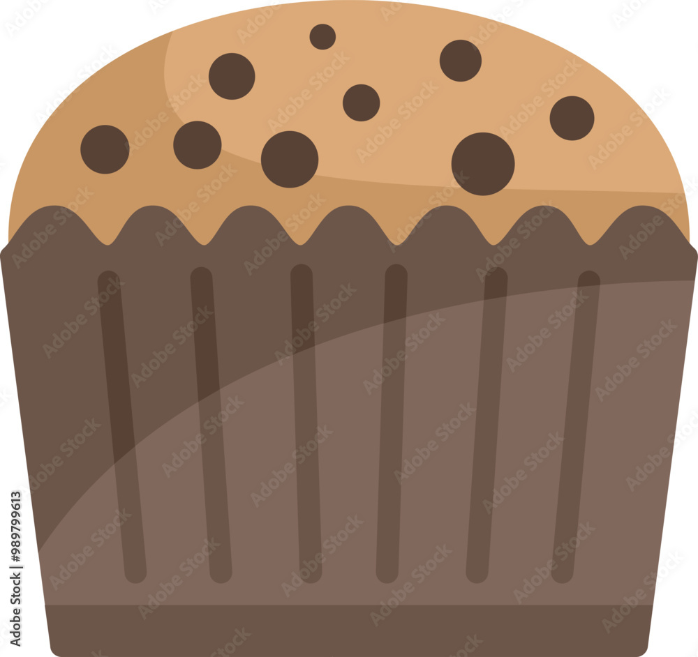 Canvas Prints This is a vector illustration of a chocolate chip muffin, perfect for projects related to baking, desserts, and sweet treats