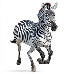 Obraz premium A striking zebra running gracefully, capturing the essence of wildlife and natural beauty in motion.