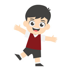 Smiling Kindergarten Kid Wearing Uniform