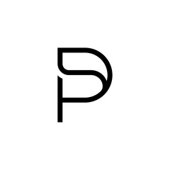 initial letter p unique rounded shape