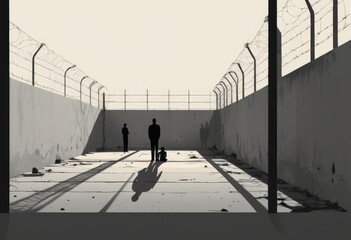 Mass Incarceration Crisis of Prison Overcrowding Justice System Failures, Generative AI - obrazy, fototapety, plakaty
