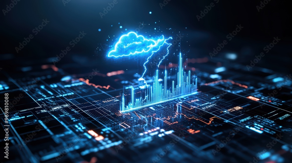 Poster thunderstorm data visualization concept