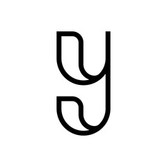 initial letter y unique rounded shape