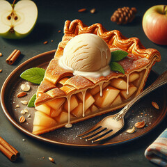 Decadent Apple Pie with a Fork