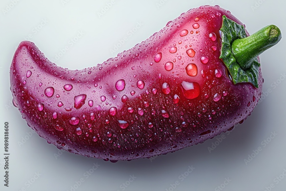 Wall mural Red Pepper with Water Drops