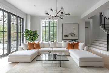 Fototapeta premium Modern living room with elegant furniture and decor.