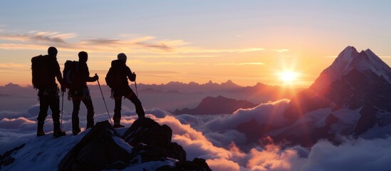 portrait of Iceberg climbers celebrating Christmas