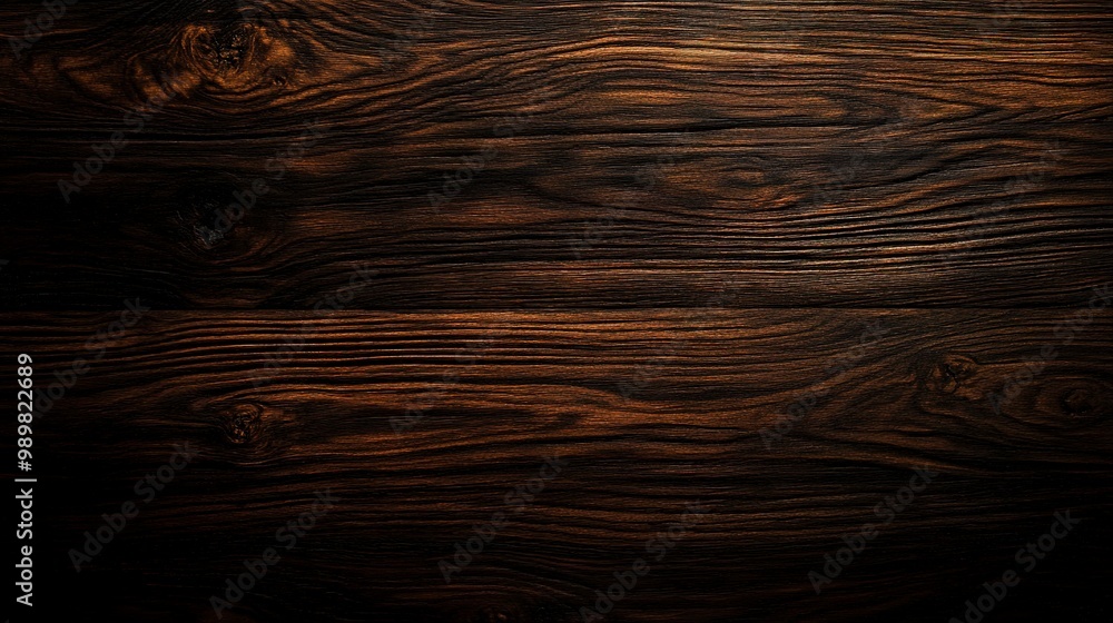 Poster dark wood texture background with subtle grain patterns and natural hues creating a rich and elegant