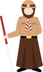 Indonesian scout faceless kids character