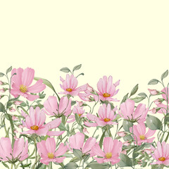12x12 Floral - 12x12_Small Flowers_ Pink_Yellow Background