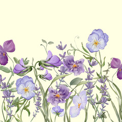 12x12 Floral - 12x12_Small Flowers_ Purple_Yellow Background