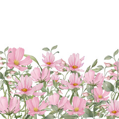 12x12 Floral - 12x12_Small Flowers_ Pink_Light Blue Background
