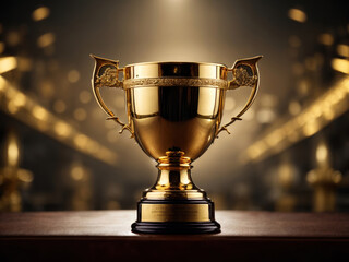 Champion Award gold cup. winner trophy