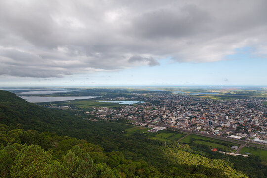 Borussia Hill, Osorio Wind Farm and the Atlantic Ocean, Rio Grande do Sul, Brazil