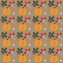 seamless pattern with pumpkins