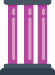 Pink greek columns standing strong and tall, representing strength and beauty in architecture